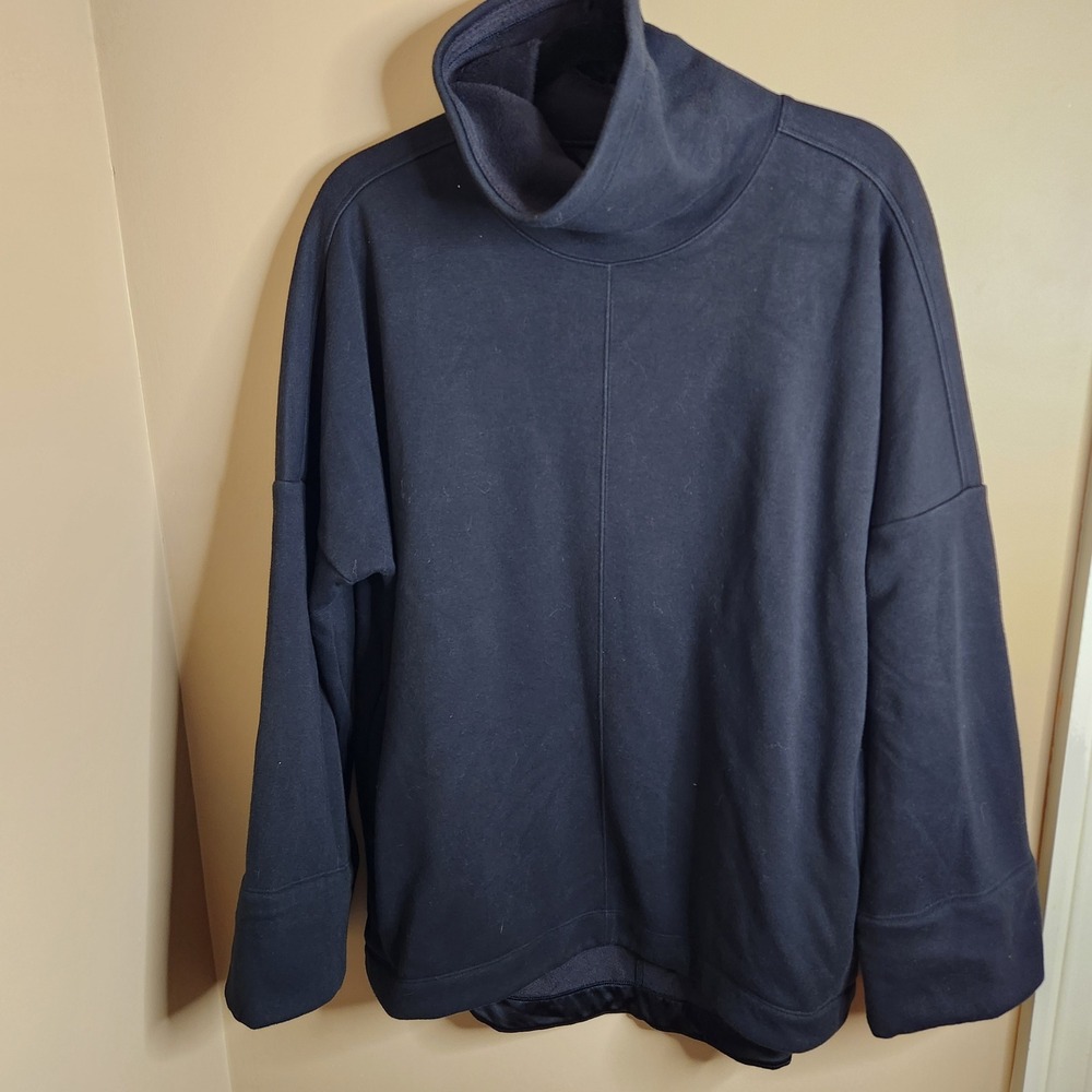 Athleta Cozy Karma Funnel Neck Sweatshirt Black 466846 Medium